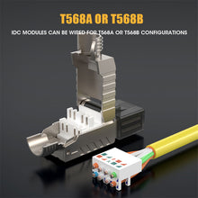 Load image into Gallery viewer, RJ45 Cat8 Cat7 Cat6A Connectors RJ45 Metal Tool Free Easy Termination Plug 2000MHz 40G LAN Cable 22AWG - 24AWG