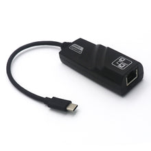 Load image into Gallery viewer, Type C to RJ45 Network Card 10/100/1000Mbps Reversible USB 3.1 Interface to RJ45 Gigabit Ethernet LAN Network Adapter RTL8153