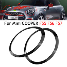 Load image into Gallery viewer, 2Pcs Car Front Headlights Frame Headlight Eyebrow Ring Cover Trim Replacement For MINI Cooper F55 F56 F57 03-18 Gloss Black