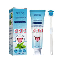 Load image into Gallery viewer, Tongue Coating Cleaning Gel with Silicone Tongue Coating Cleaning Brush Scraper Toothbrush Fresh Breath Oral Care
