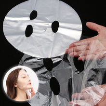 Load image into Gallery viewer, Transparent Disposable Plastic Facial Mask Face Cleaner Mask Neck Stickers Paper PE Masks Wrap Facial Beauty Healthy Tools