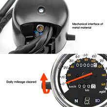 Load image into Gallery viewer, Retro Motorcycle Speedometer Odometer Motorcycle Speedometer 0-160km/h with LED Indication Gear Display