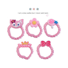 Load image into Gallery viewer, 5pcs/set Children Cute Cartoon Hair Rope Set Flower Highly Elastic Durable Rubber Band Headband Hair Accessories