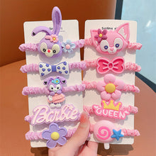 Load image into Gallery viewer, 5pcs/set Children Cute Cartoon Hair Rope Set Flower Highly Elastic Durable Rubber Band Headband Hair Accessories