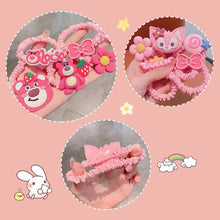 Load image into Gallery viewer, 5pcs/set Children Cute Cartoon Hair Rope Set Flower Highly Elastic Durable Rubber Band Headband Hair Accessories