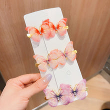 Load image into Gallery viewer, 6pcs/set 3D Butterfly Children's Hairpin Cute Candy Color Headwear Simple Fashion Baby Hair Clip Children Hair Accessories