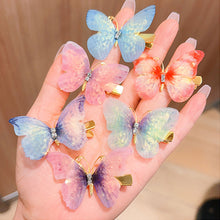 Load image into Gallery viewer, 6pcs/set 3D Butterfly Children's Hairpin Cute Candy Color Headwear Simple Fashion Baby Hair Clip Children Hair Accessories