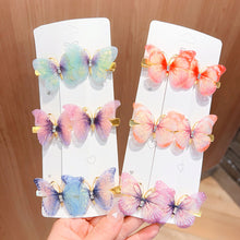 Load image into Gallery viewer, 6pcs/set 3D Butterfly Children's Hairpin Cute Candy Color Headwear Simple Fashion Baby Hair Clip Children Hair Accessories