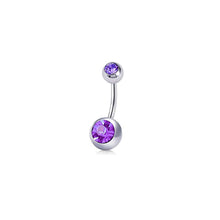 Load image into Gallery viewer, Purple Butterfly Navel Nail Smooth Stainless Steel Personality Universal Navel Button Navel Ring Piercing Jewelry Women Accessories