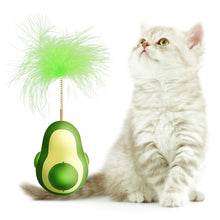 Load image into Gallery viewer, 1Pc Cat Avocado Tumbler Toy with Ball Feather Catnip Cat Interactive Feather Toys Pet Bumbler Funny Toy Kitten Toys