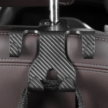 Load image into Gallery viewer, 2 in 1 Car Seat Headrest Hook and Phone Stand Headrest Hanging Holder Carbon Fibre Pattern Car Rear Seat Storage Hanger