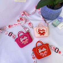 Load image into Gallery viewer, Barbie Bag Net Red Shoulder Bag Children's Cute Love Crossbody Bag Fashion Pink Silicone Cartoon Heart Shoulder Bag