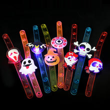 Load image into Gallery viewer, Halloween Glow Bracelet Ring LED Light Pumpkin Ghost Skull Ring Bracelet Kids Gift Halloween Decoration Supply