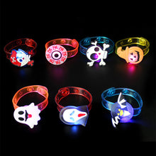 Load image into Gallery viewer, Halloween Glow Bracelet Ring LED Light Pumpkin Ghost Skull Ring Bracelet Kids Gift Halloween Decoration Supply