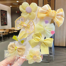 Load image into Gallery viewer, 8PCS/SET Children's Cute Lace Bow Flower Hair Accessories Set Simple Girls Braid Bangs Broken Clip