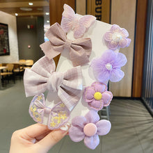 Load image into Gallery viewer, 8PCS/SET Children's Cute Lace Bow Flower Hair Accessories Set Simple Girls Braid Bangs Broken Clip