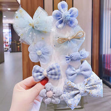 Load image into Gallery viewer, 8PCS/SET Children's Cute Lace Bow Flower Hair Accessories Set Simple Girls Braid Bangs Broken Clip