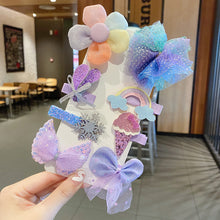 Load image into Gallery viewer, 8PCS/SET Children's Cute Lace Bow Flower Hair Accessories Set Simple Girls Braid Bangs Broken Clip