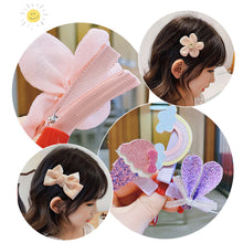 Load image into Gallery viewer, 8PCS/SET Children's Cute Lace Bow Flower Hair Accessories Set Simple Girls Braid Bangs Broken Clip