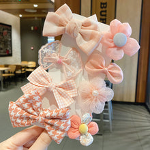 Load image into Gallery viewer, 8PCS/SET Children's Cute Lace Bow Flower Hair Accessories Set Simple Girls Braid Bangs Broken Clip