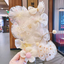 Load image into Gallery viewer, 8PCS/SET Children's Cute Lace Bow Flower Hair Accessories Set Simple Girls Braid Bangs Broken Clip
