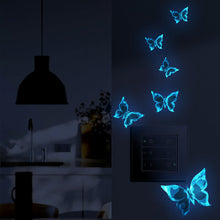 Load image into Gallery viewer, Luminous Double Layer 3D Butterfly Wall Stickers Home Room Decor Butterflies For Wedding Decoration Magnet Fridge Decals