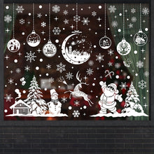 Load image into Gallery viewer, Merry Christmas Decoration for Home Window Stickers Xmas Decor Snowflake Santa Elk Snowman Window Sticker Showcase Decoration