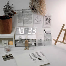 Load image into Gallery viewer, 3D LED Digital Clock Luminous Fashion Wall Clock Multifunctional Creative USB Plug in Electronic Clock Home Decoration