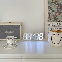 Load image into Gallery viewer, 3D LED Digital Clock Luminous Fashion Wall Clock Multifunctional Creative USB Plug in Electronic Clock Home Decoration