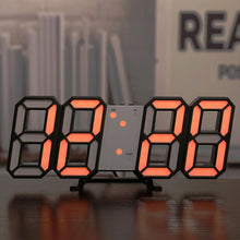 Load image into Gallery viewer, 3D LED Digital Clock Luminous Fashion Wall Clock Multifunctional Creative USB Plug in Electronic Clock Home Decoration