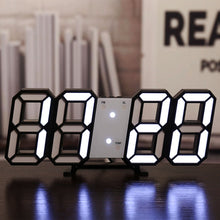 Load image into Gallery viewer, 3D LED Digital Clock Luminous Fashion Wall Clock Multifunctional Creative USB Plug in Electronic Clock Home Decoration