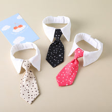 Load image into Gallery viewer, 1Pc Dog Cat Striped Bow Tie Animal Striped Bowtie Collar Pet Adjustable Neck Tie White Collar Dog Necktie For Party Wedding Tie