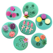 Load image into Gallery viewer, Mini Flowers Series Silicone Mold DIY Handmade Fondant Cake Baking Chocolate Sugar Cake Tool Resin Polymer Clay Making Mould