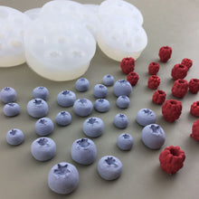 Load image into Gallery viewer, 3D Blueberry Raspberry Candle Mold Simulation Fruit Fondant Silicone Mould DIY Chocolate Cookie Baking Mold Cake Decorating Tool