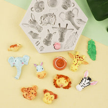 Load image into Gallery viewer, 3D Simulation Forest Animal Lion Elephant Zebra Silicone Mold Fondant Silicone Mould DIY Chocolate Cookie Baking Mold Cake DIY Decorating Tool