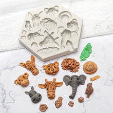 Load image into Gallery viewer, 3D Simulation Forest Animal Lion Elephant Zebra Silicone Mold Fondant Silicone Mould DIY Chocolate Cookie Baking Mold Cake DIY Decorating Tool