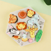 Load image into Gallery viewer, 3D Simulation Forest Animal Lion Elephant Zebra Silicone Mold Fondant Silicone Mould DIY Chocolate Cookie Baking Mold Cake DIY Decorating Tool