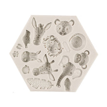 Load image into Gallery viewer, 3D Simulation Forest Animal Lion Elephant Zebra Silicone Mold Fondant Silicone Mould DIY Chocolate Cookie Baking Mold Cake DIY Decorating Tool