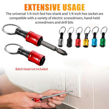 Load image into Gallery viewer, 5/6/7Pcs 1/4inch Hex Shank Screwdriver Bits Holder Extension Bar Drill Screw Adapter Quick Release Keychain Easy Change Repair Tools