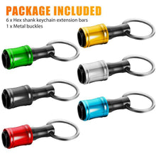 Load image into Gallery viewer, 5/6/7Pcs 1/4inch Hex Shank Screwdriver Bits Holder Extension Bar Drill Screw Adapter Quick Release Keychain Easy Change Repair Tools