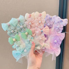 Load image into Gallery viewer, 10pcs Girls Sweet Mesh Hair Bands for Kids Children Bow Scrunchies Hair Ties Hair Rope Hair Circle Baby Hair Accessories