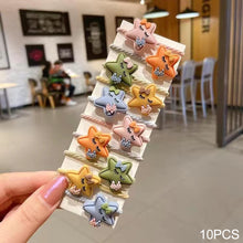 Load image into Gallery viewer, 10pcs Korean Style Cute Children Elastic Hair Bands for Kids Girls Cartoon Bow Scrunchies Hair Rope Sweet Hair Circle Baby Hair Accessories