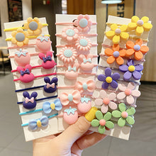 Load image into Gallery viewer, 10pcs Korean Style Cute Children Elastic Hair Bands for Kids Girls Cartoon Bow Scrunchies Hair Rope Sweet Hair Circle Baby Hair Accessories