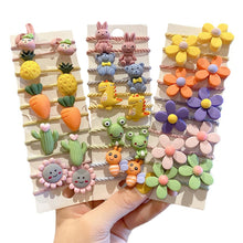 Load image into Gallery viewer, 10pcs Korean Style Cute Children Elastic Hair Bands for Kids Girls Cartoon Bow Scrunchies Hair Rope Sweet Hair Circle Baby Hair Accessories