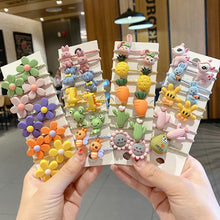 Load image into Gallery viewer, 10pcs Korean Style Cute Children Elastic Hair Bands for Kids Girls Cartoon Bow Scrunchies Hair Rope Sweet Hair Circle Baby Hair Accessories