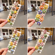Load image into Gallery viewer, 10pcs Korean Style Cute Children Elastic Hair Bands for Kids Girls Cartoon Bow Scrunchies Hair Rope Sweet Hair Circle Baby Hair Accessories