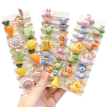 Load image into Gallery viewer, 10pcs Korean Style Cute Children Elastic Hair Bands for Kids Girls Cartoon Bow Scrunchies Hair Rope Sweet Hair Circle Baby Hair Accessories