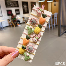 Load image into Gallery viewer, 10pcs Korean Style Cute Children Elastic Hair Bands for Kids Girls Cartoon Bow Scrunchies Hair Rope Sweet Hair Circle Baby Hair Accessories
