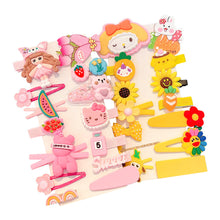 Load image into Gallery viewer, 14pcs/set Girl Cute Cartoon Rabbit Cat Flower Hair Clips Kids Princess Hairpins Children Barrettes Fashion Hair Accessories