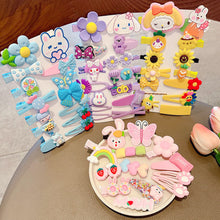 Load image into Gallery viewer, 14pcs/set Girl Cute Cartoon Rabbit Cat Flower Hair Clips Kids Princess Hairpins Children Barrettes Fashion Hair Accessories